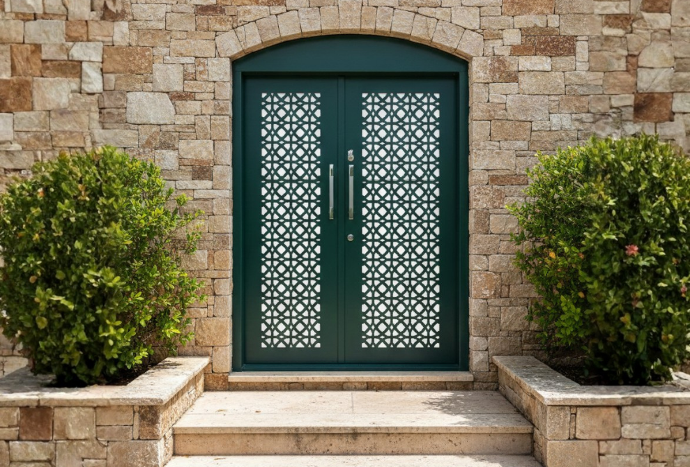 home door with vision panel